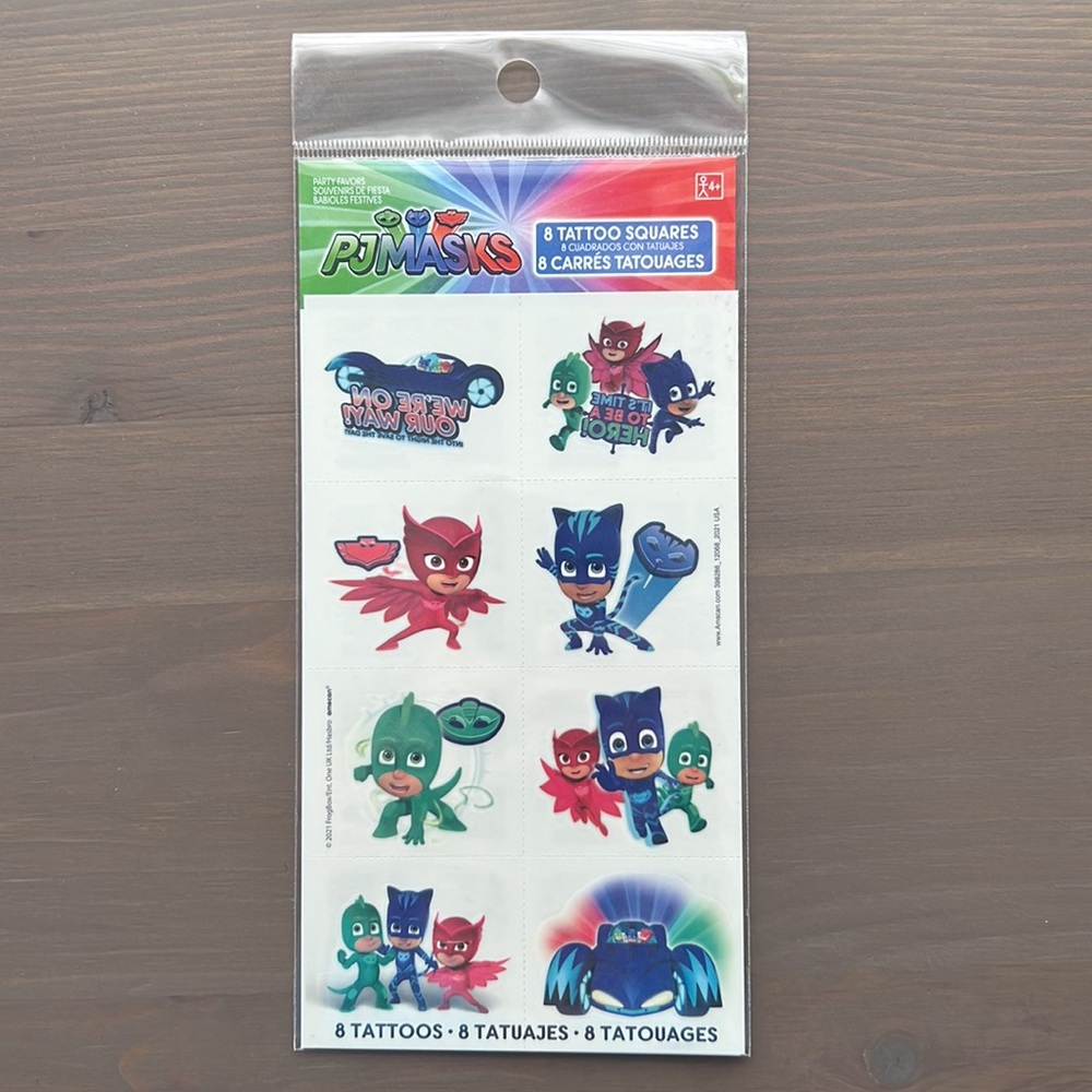 8 pcs PJ Masks Hero Tattoos